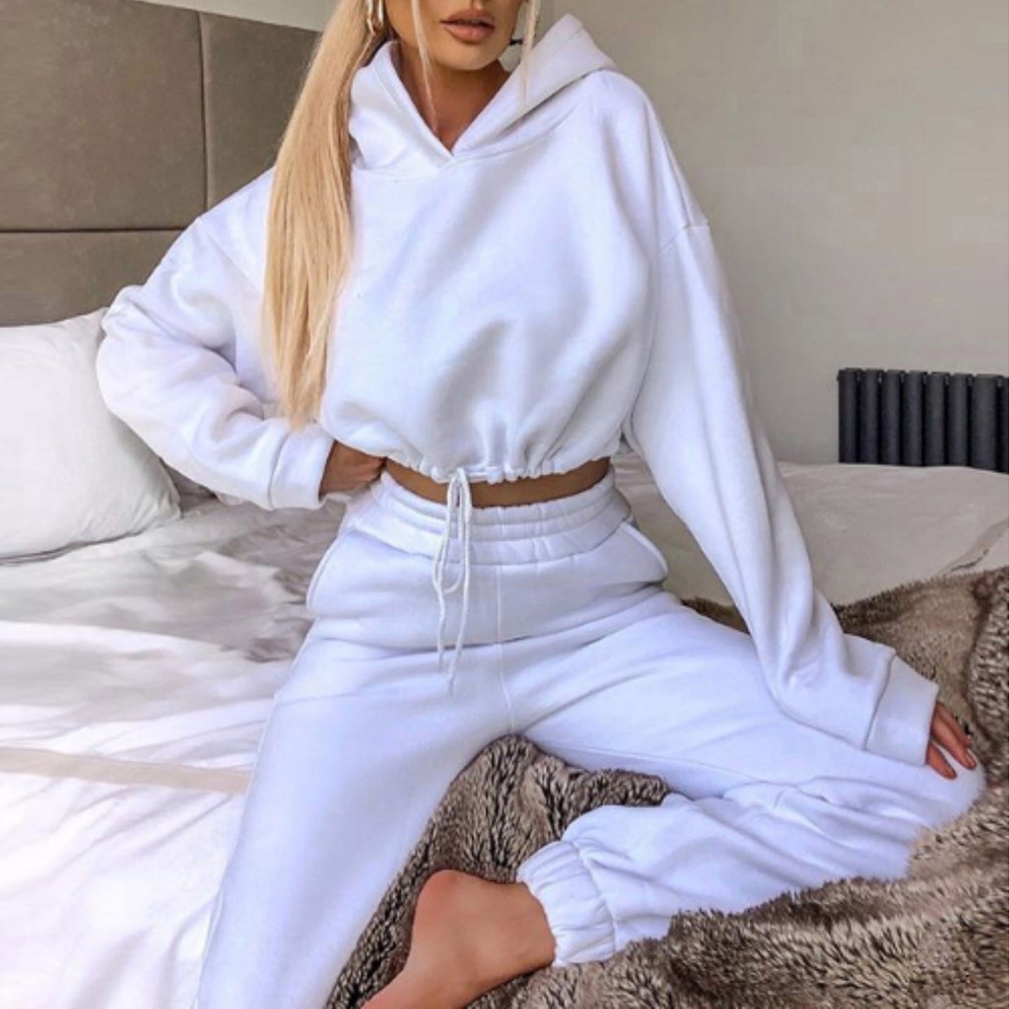 Women's 2 Piece Long Sleeve Hoodie Casual Sportswear Sweatsuit