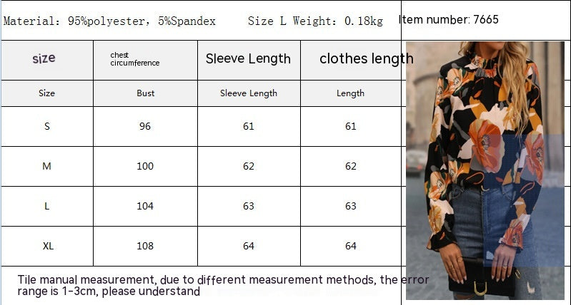 Women Casual Ruffled Collar Long Sleeve Shirt