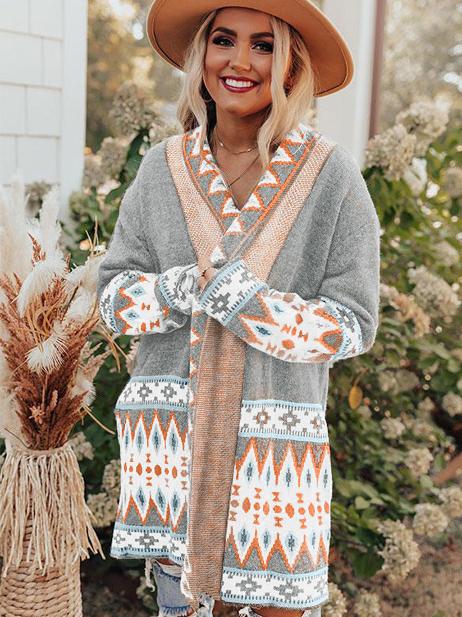 Women's Fashion Mid-length Sweater Coat or Cardigan