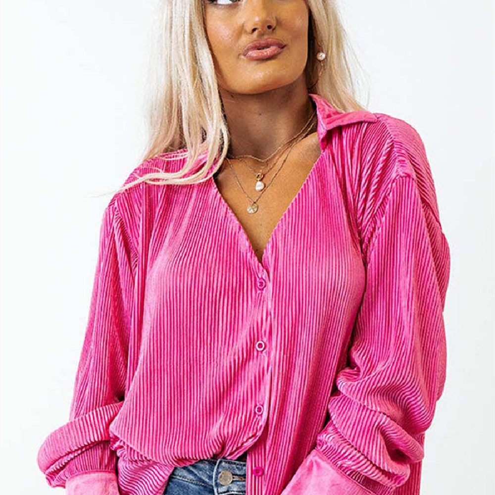 Women's Long Sleeve Hot Pink Top