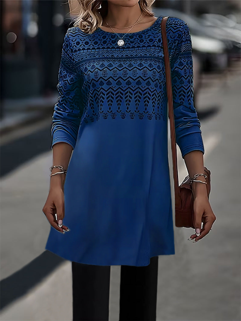 Women's Fashionable Long Sleeve Knitted Top/ Shorter Dress