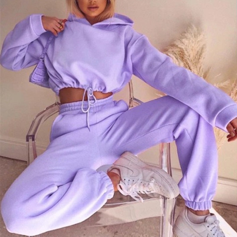Women's 2 Piece Long Sleeve Hoodie Casual Sportswear Sweatsuit