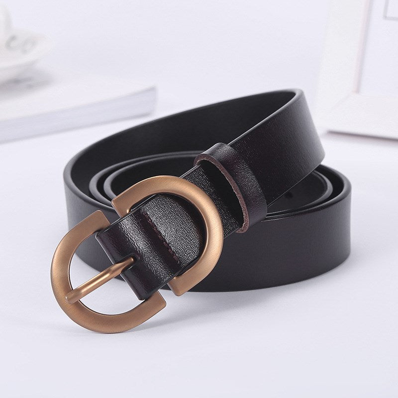 Women's Fashion Simple decorative cowhide belt - Various Colors