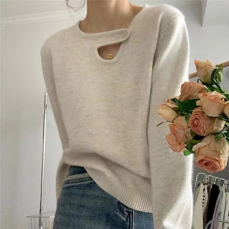 Women's French Knitwear Thick Sweater Gentle Style - Size Small