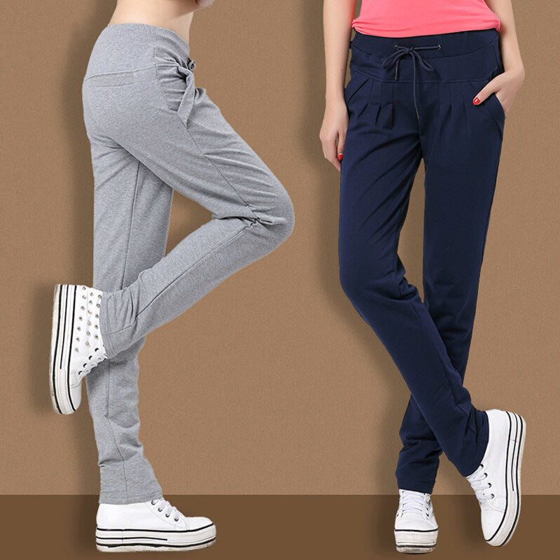 Women's Sports And Leisure Cotton Straight Loose Pants