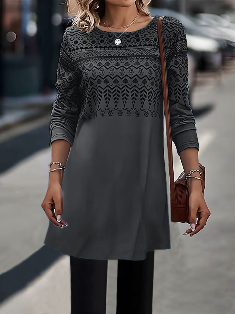 Women's Fashionable Long Sleeve Knitted Top/ Shorter Dress