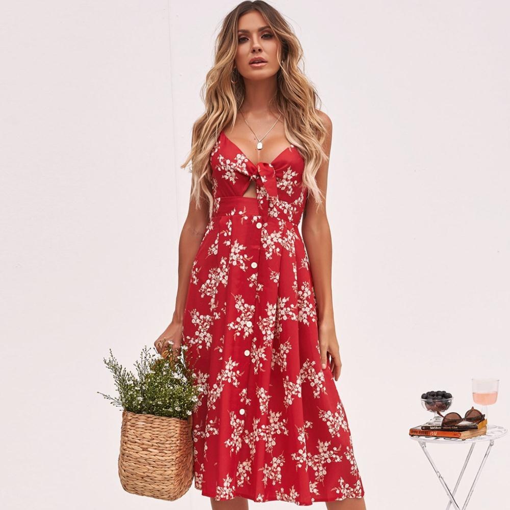 Women's Bow tie suspender maxi dress