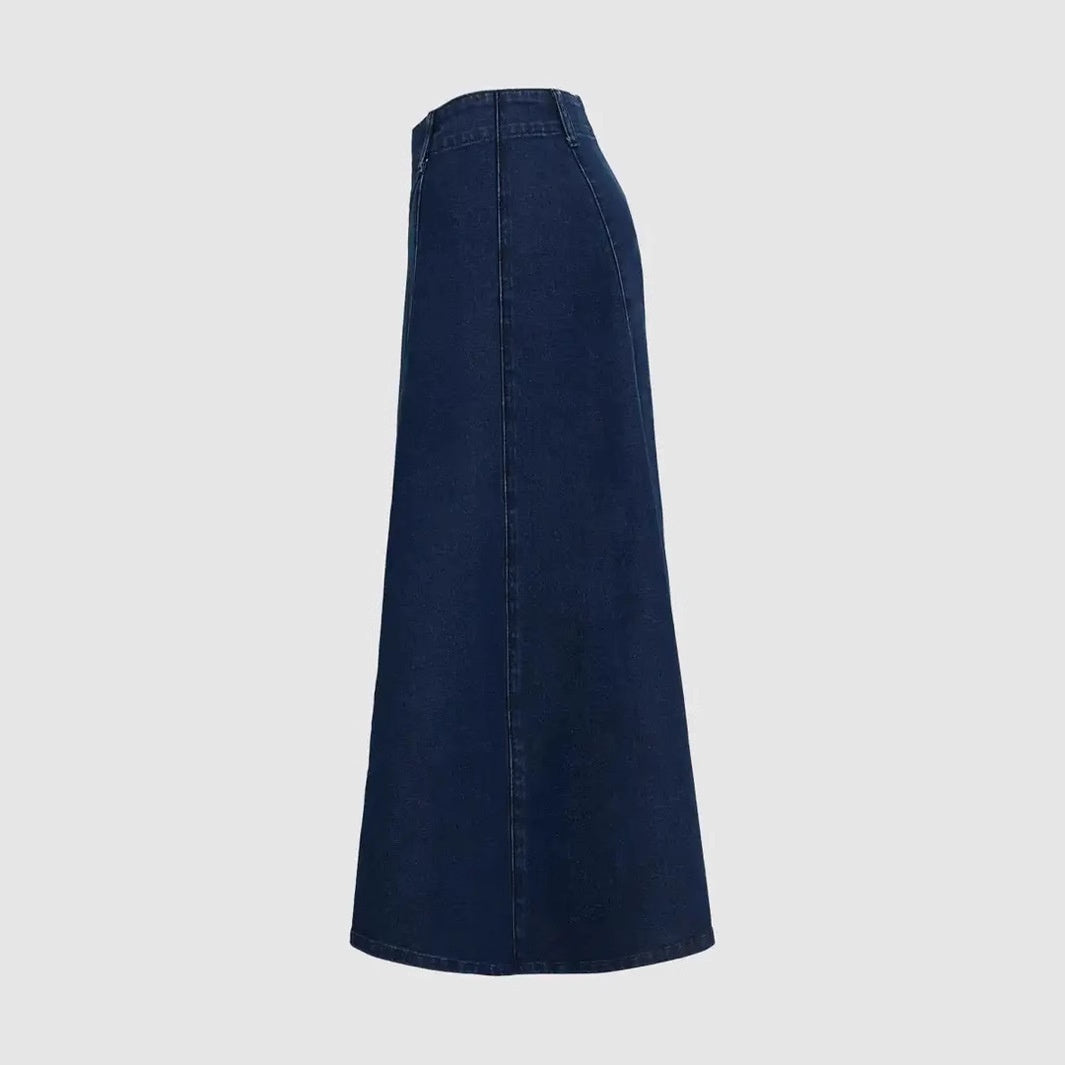 Women's Blue Denim Women's A- Line Skirt