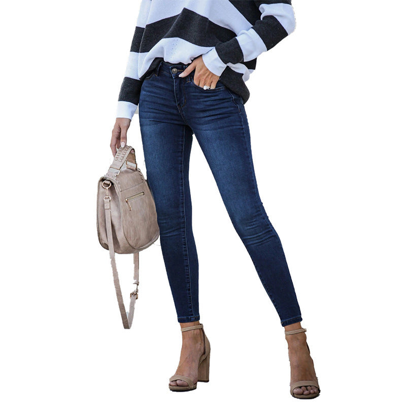 Women's Stretch mid-rise slim-fit cropped jeans