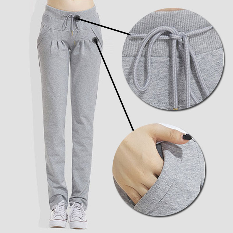 Women's Sports And Leisure Cotton Straight Loose Pants