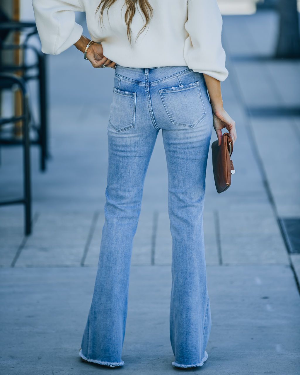 Women's Simple Slim-fit Washed Denim With Pockets