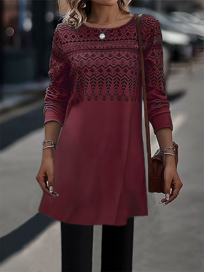 Women's Fashionable Long Sleeve Knitted Top/ Shorter Dress