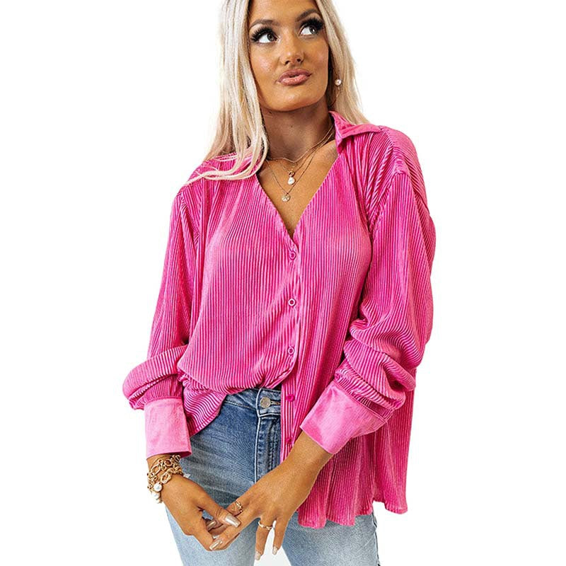 Women's Long Sleeve Hot Pink Top