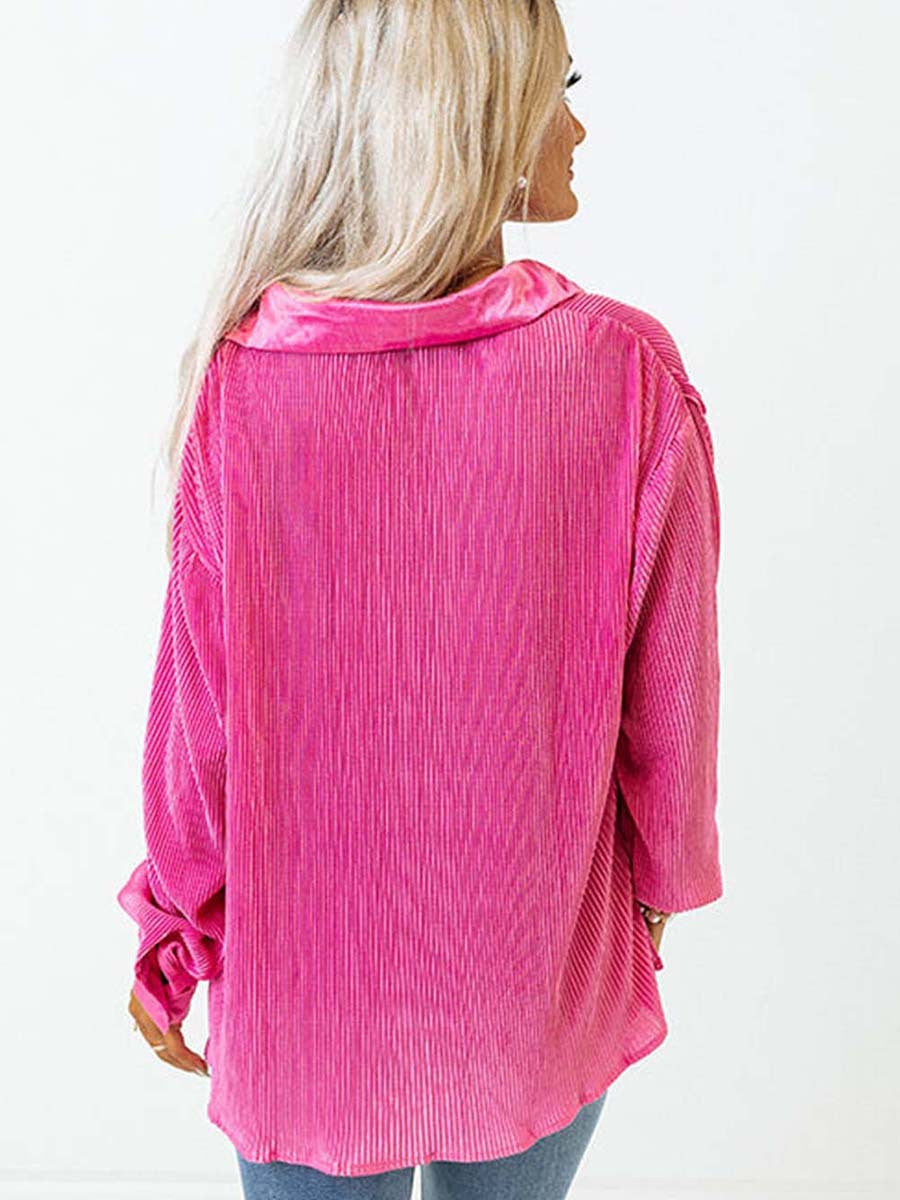 Women's Long Sleeve Hot Pink Top