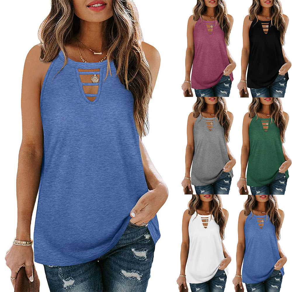 Women's Hollow Sleeveless Casual Halter Top