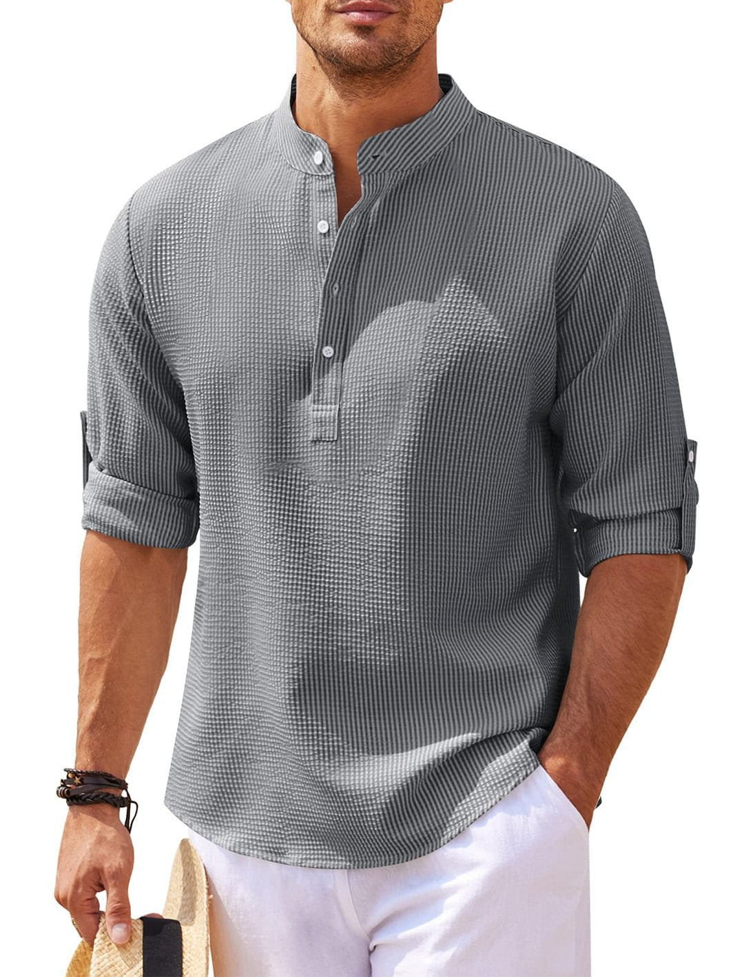 Men's Casual Long Sleeve Solid Color Shirt (Sm-5XL)