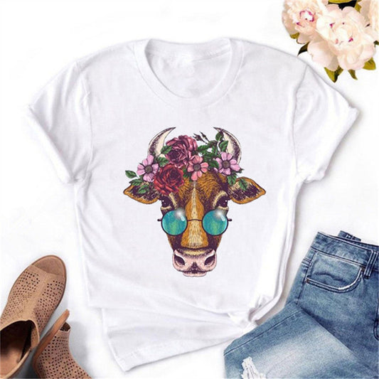 Summer Round Neck Cattle Top