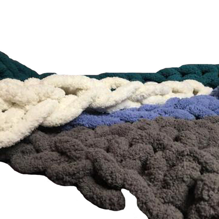 Chenille thick handmade chunky knit blanket