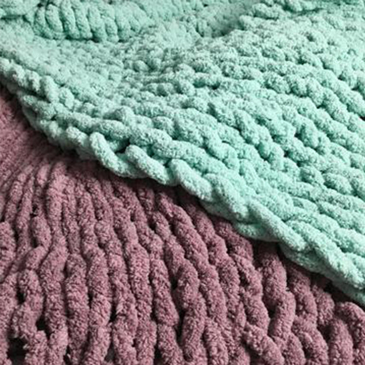 Chenille thick handmade chunky knit blanket