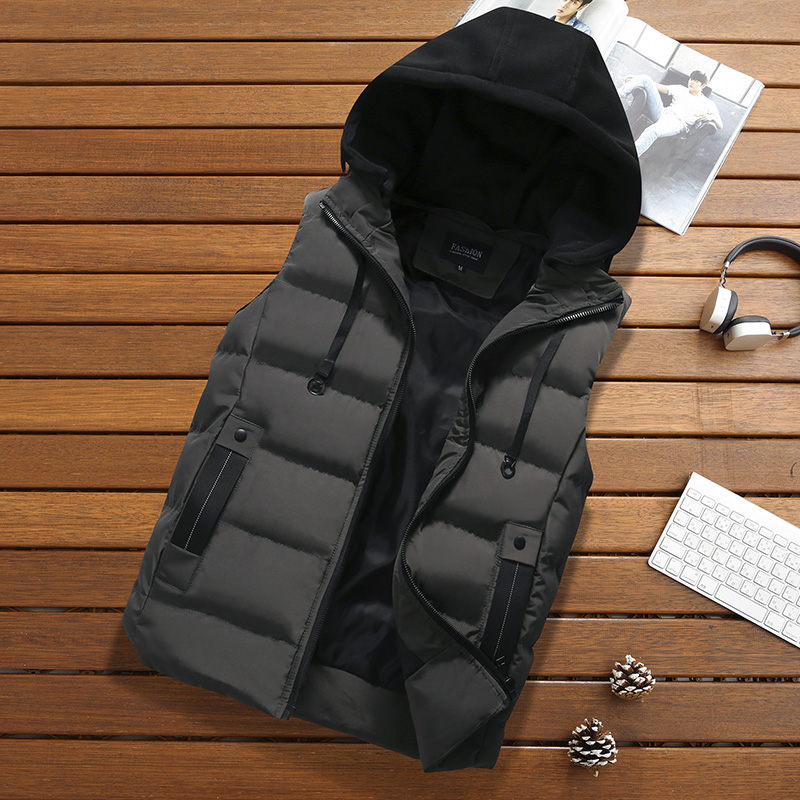 Men's Stylish Hooded Warm Padded vest with Pockets (M-4XL)