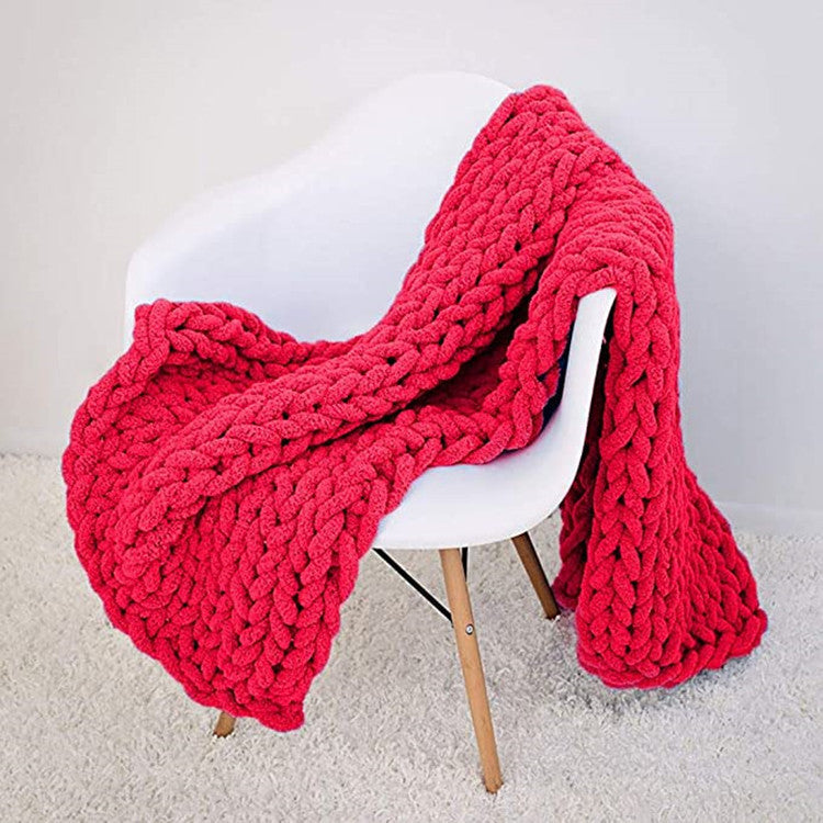 Chenille thick handmade chunky knit blanket