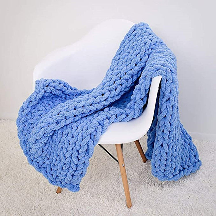 Chenille thick handmade chunky knit blanket