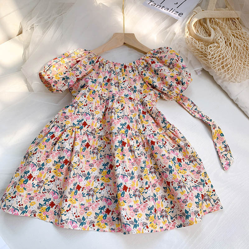 Floral Halter Country Style Children's Dress (3T-9Yr)