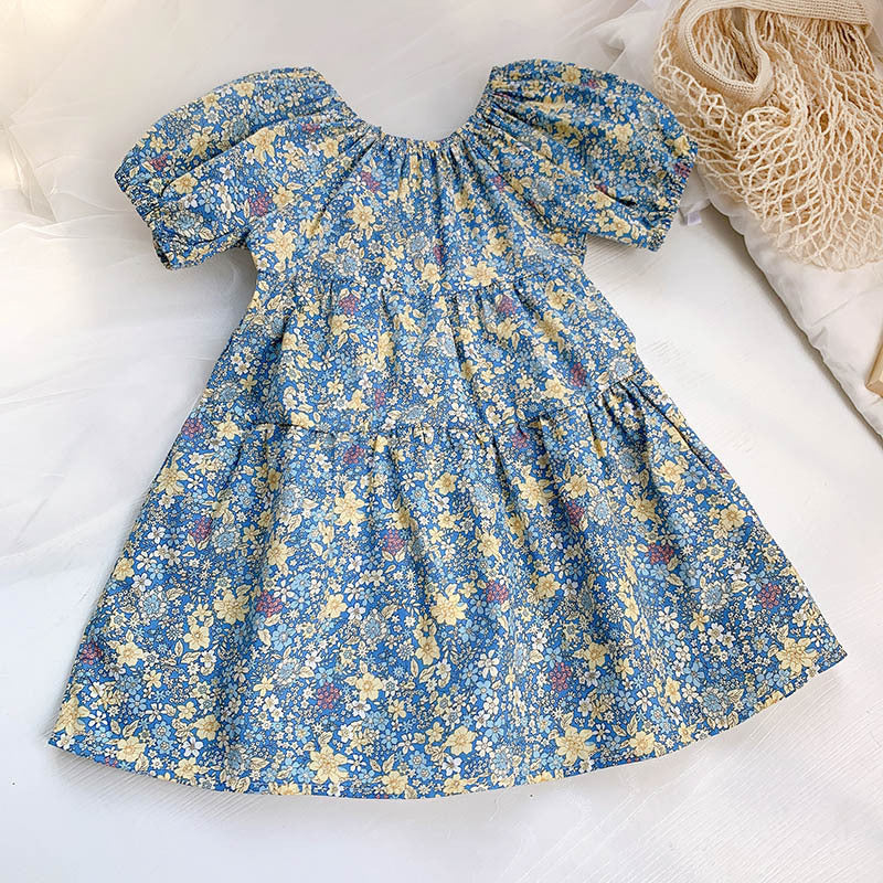 Floral Halter Country Style Children's Dress (3T-9Yr)