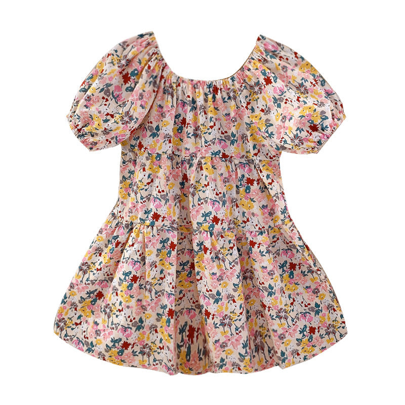 Floral Halter Country Style Children's Dress (3T-9Yr)