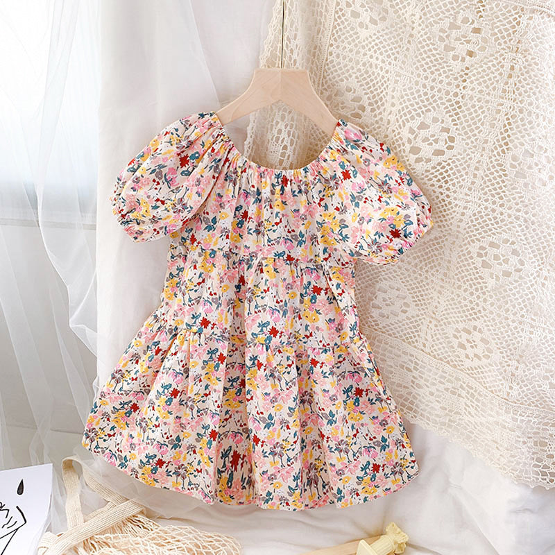 Floral Halter Country Style Children's Dress (3T-9Yr)