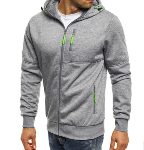 Men's Zipper Hooded Cotton Sweater Jacket