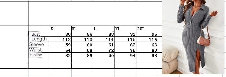 Women's Sexy Side Split Long Sleeve Slim Fit Dress