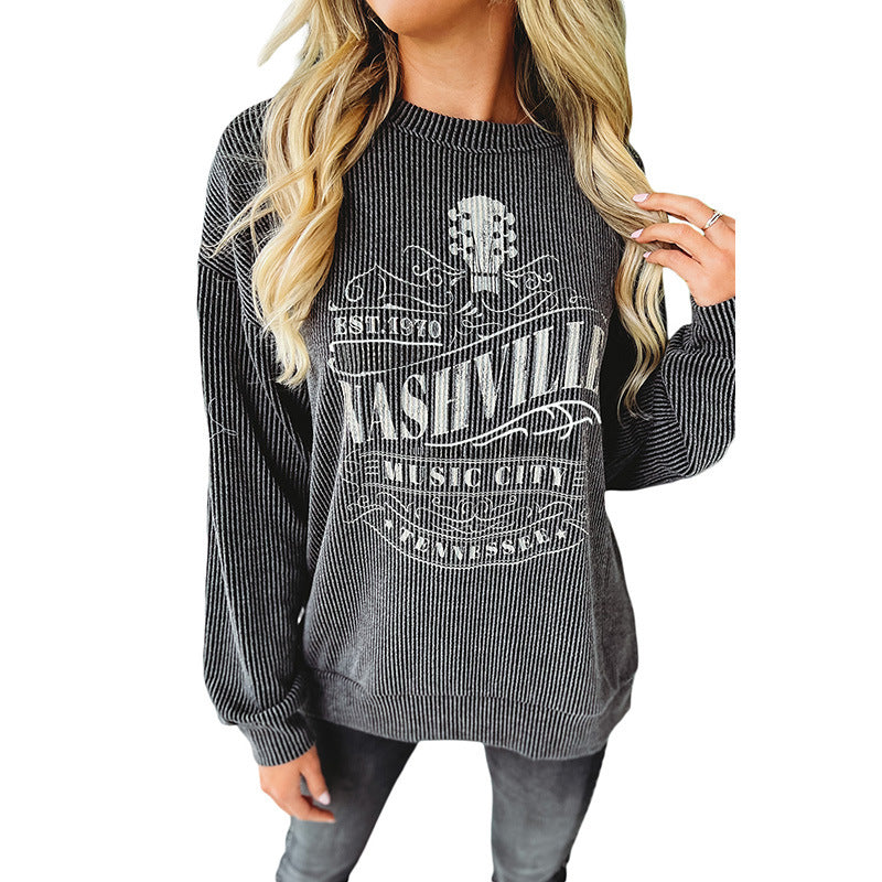 Women's Pullover Round Neck Long Sleeve Top