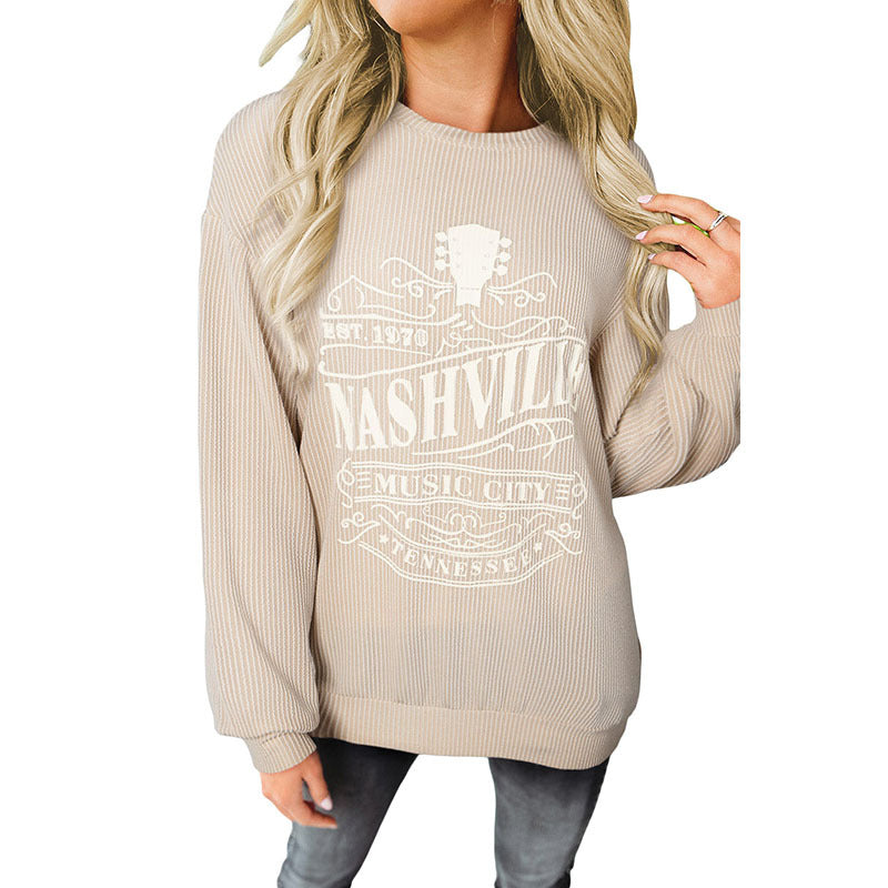 Women's Pullover Round Neck Long Sleeve Top