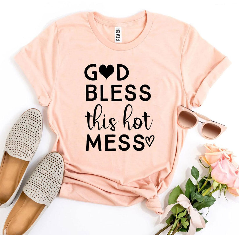 Women's Letter Print Hot Mess Short-sleeve T-shirt (S-4XL)