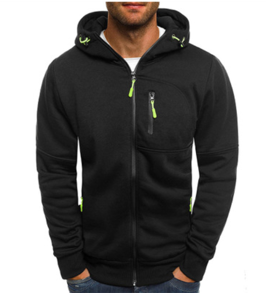 Men's Zipper Hooded Cotton Sweater Jacket