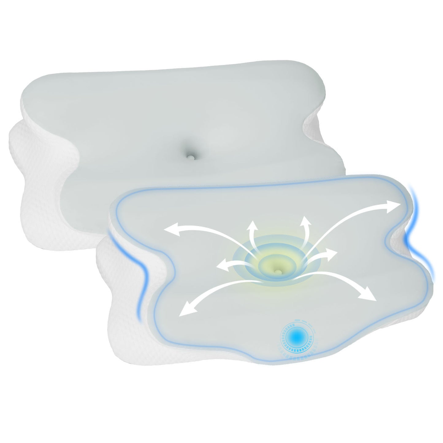 1Pc Orthopedic Memory Foam Pillow With Cooling Case Neck Support Pillow With Machine Washable Case For Side Back Stomach Sleepers