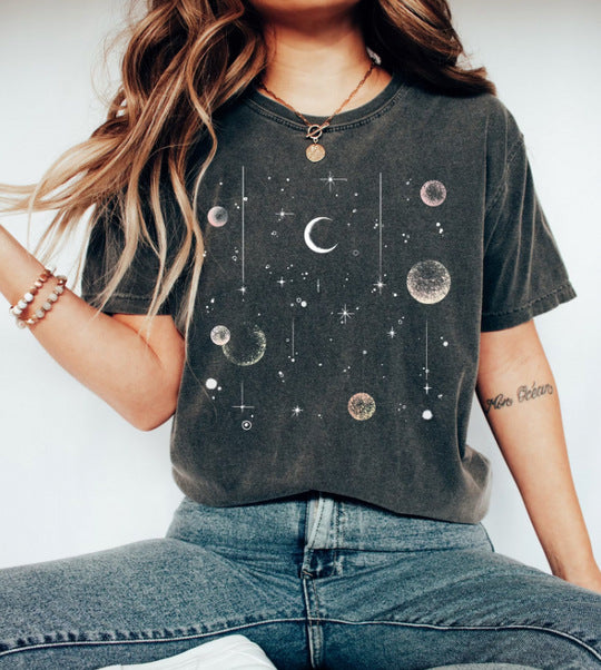 Women's Popular 3D Printed Short Sleeve Solar Tee