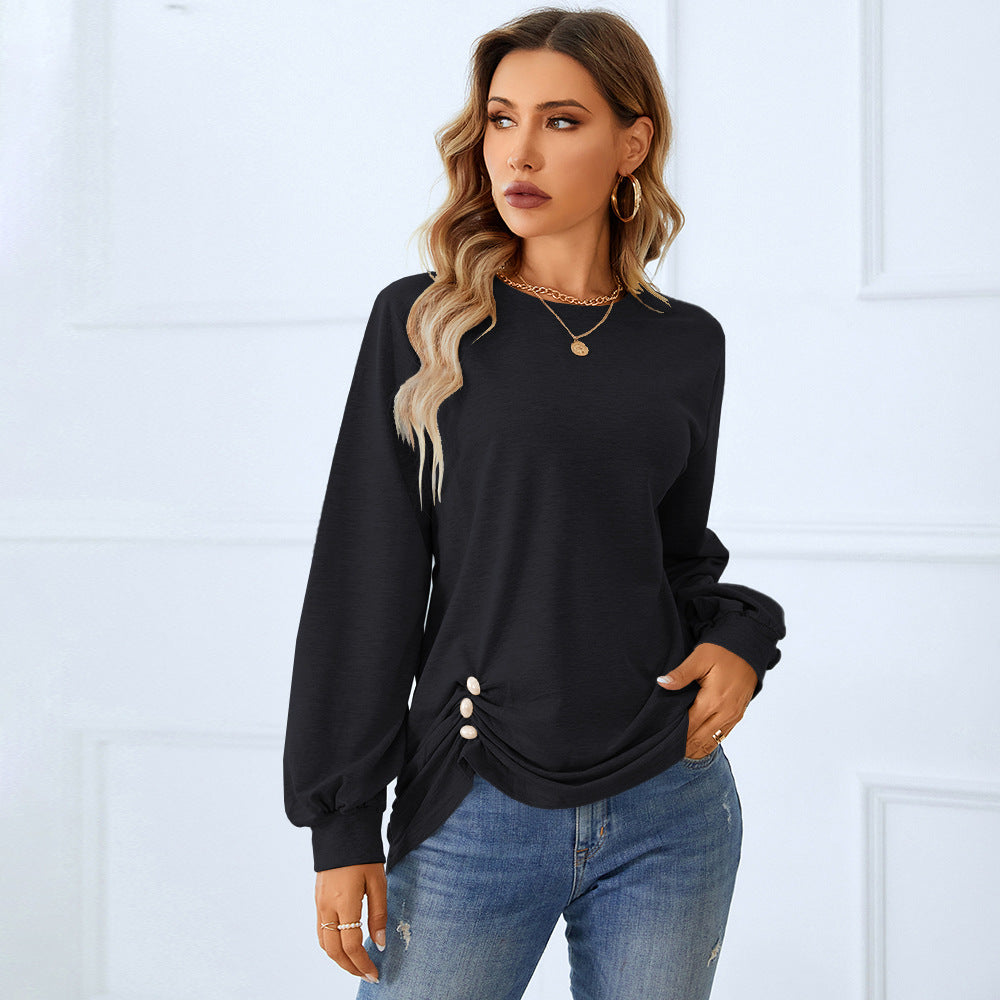 Women's Comfy Long-sleeved Side Button Shirt