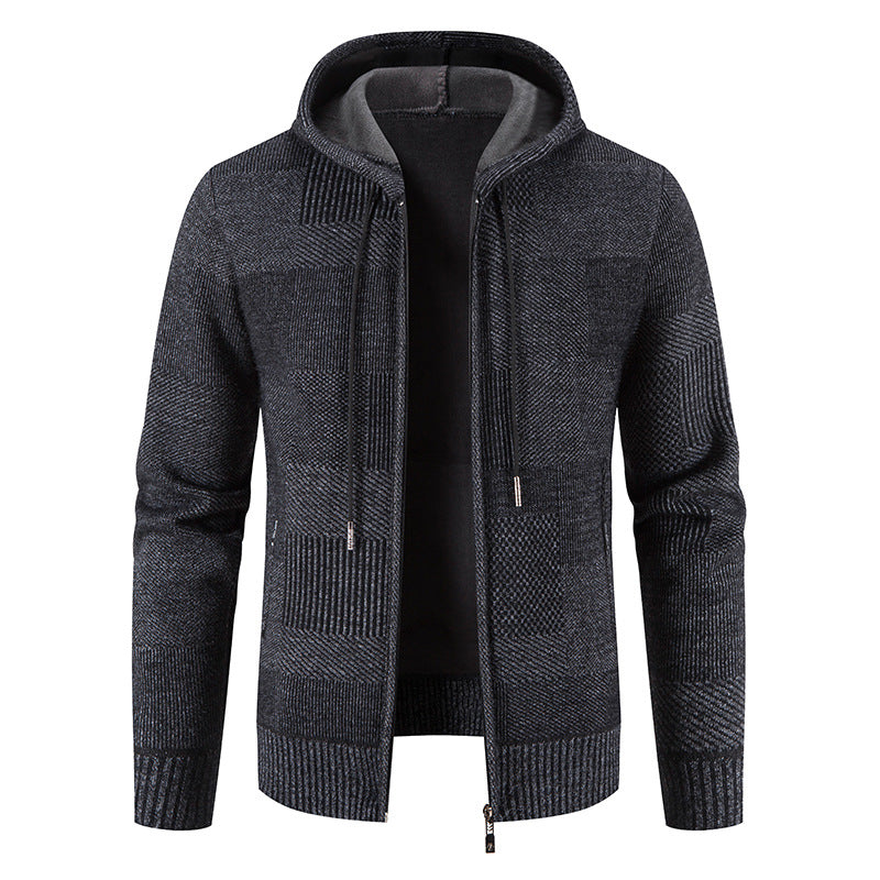 Men's Casual Warm Zip-up Wool Hooded Jacket (M-3XL)