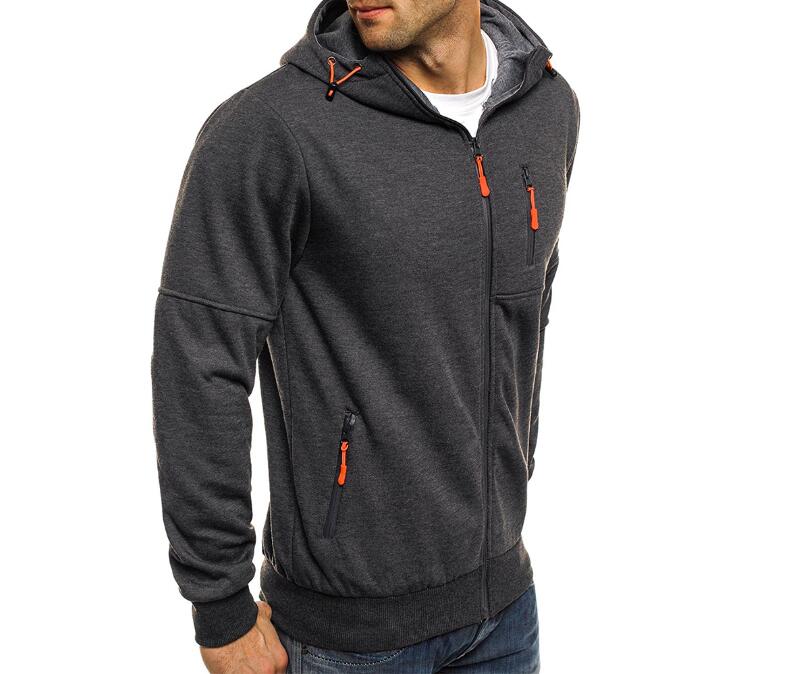 Men's Zipper Hooded Cotton Sweater Jacket