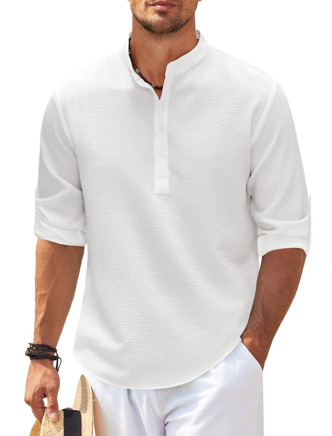 Men's Casual Long Sleeve Solid Color Shirt (Sm-5XL)