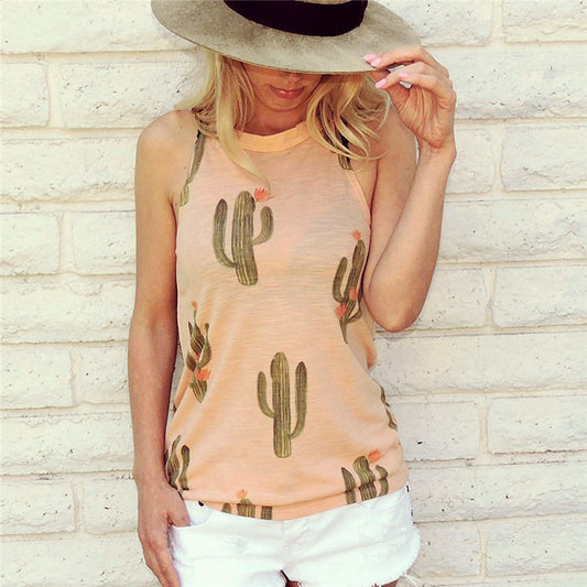 Women's Summer Cactus Halter Top