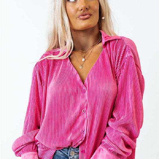 Women's Long Sleeve Hot Pink Top