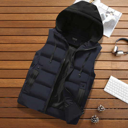 Men's Stylish Hooded Warm Padded vest with Pockets (M-4XL)