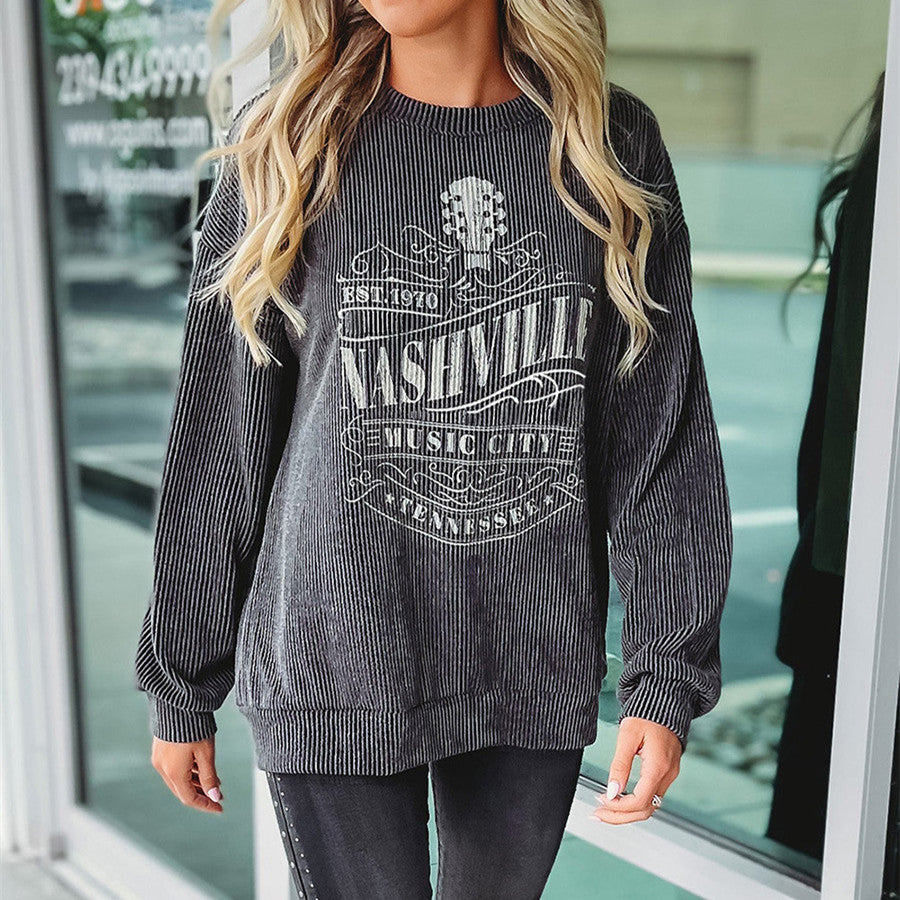 Women's Pullover Round Neck Long Sleeve Top