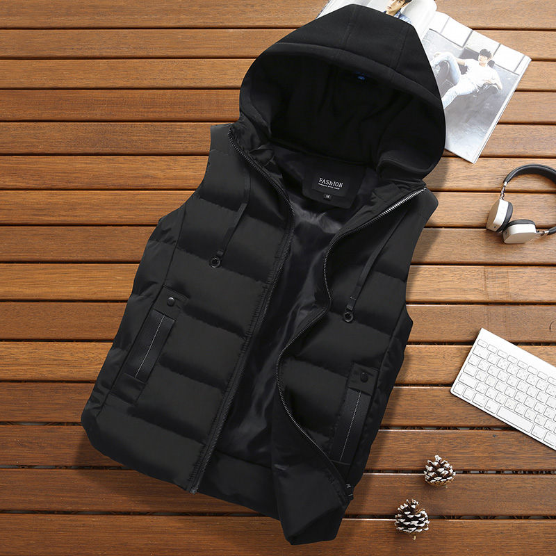 Men's Stylish Hooded Warm Padded vest with Pockets (M-4XL)