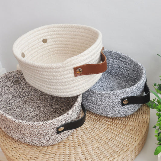 Hand Woven Cotton Thread Storage Basket