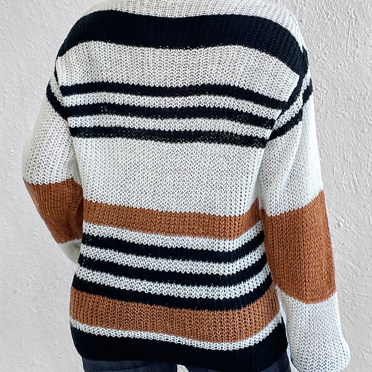 Women's Striped Pullover Mixed Color