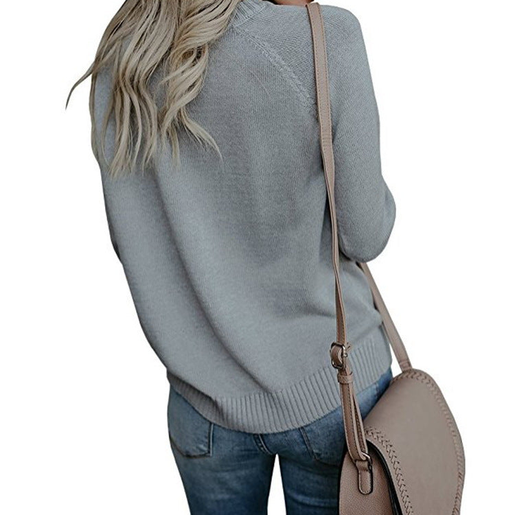 Women's Love Knitted Pullover Sweater - Perfect for Valentines Day!